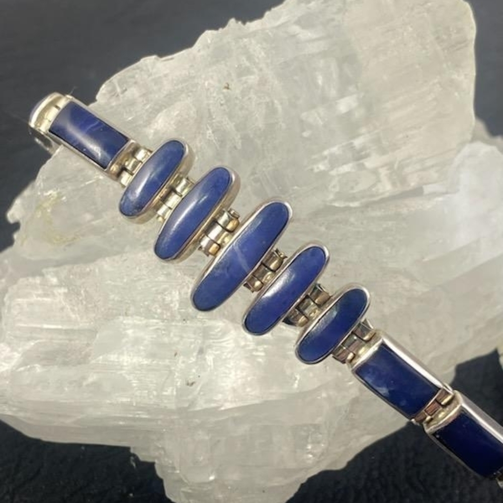 MEXICAN .950 STERLING SODALITE BRACELET MARKED